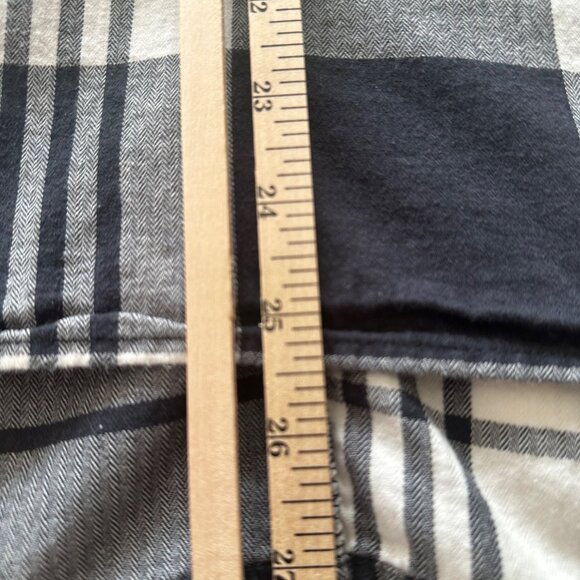 Old Navy Boyfriend Plaid 1/2 Button Popover Shirt XXL Black & White - Picture 6 of 8